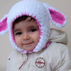 Cyber monday-Little Lamb Hat For Her,Photo Prop, for Baby or Toddler-Baby Girl or Boy Hat image 1