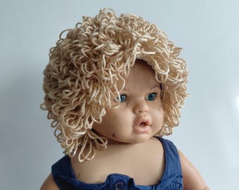 Baby boy or Girl Cabbage Patch wig,Halloween costume,Cabbage patch costume, crochet cabbage patch hat,Halloween costume blonde hair