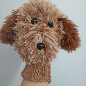 Personalized Custom Golf Head Covers,Crochet poodle dog,Club Head Covers,labradoodle golf cover or hand Puppet,Crochet dog puppet,Golf Sock