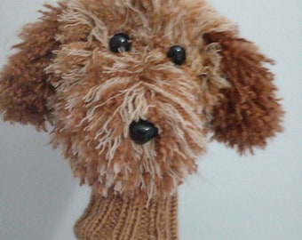 Personalized Custom Golf Head Covers,Crochet poodle dog,Club Head Covers,labradoodle golf cover or hand Puppet,Crochet dog puppet,Golf Sock