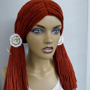 Handmade Yarn Wig,rust colored yarn hair,Doll Hair, Mannequin Wig, Amigurumi Hair, Cosplay Prop or knit wigs for dolls,baby,child or adult