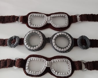 Unique crochet glasses ,Crochet Aviator Goggles-for baby,children,girl,boy or adult size crochet glasses