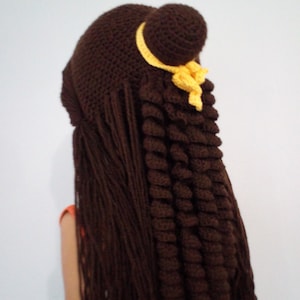 Princess Belle Hat,princess wig,Baby Girl Halloween Costume Pageant Hair,Princess Belle Wig