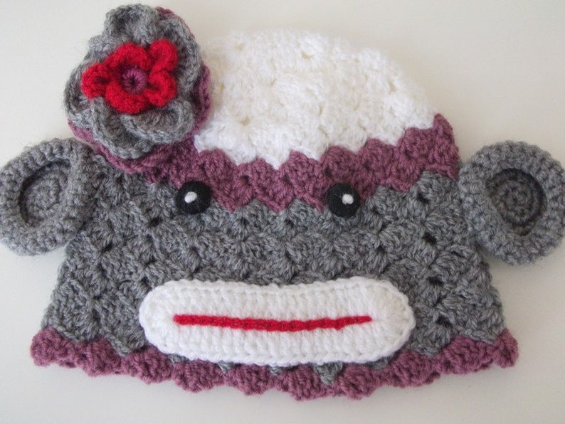 Sock Monkey Hat crochet Baby Hat for Baby or ToddlerBaby Etsy