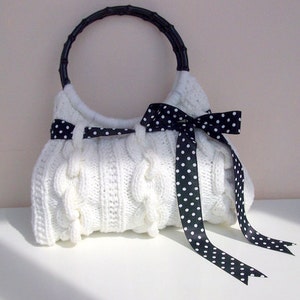 SALE SALE Hand Knit off white Handbag, ready to ship image 2