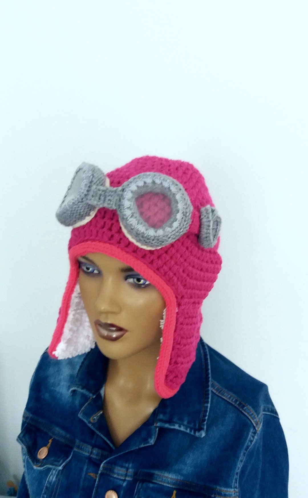 New Crochet Aviator Hat Set With Gogglesphoto Prop and It a