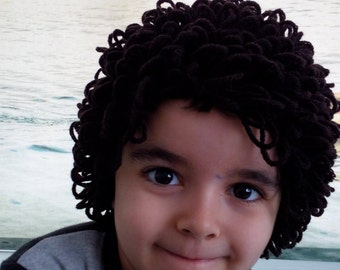 Baby boy Dark Brown  Cabbage Patch wig,Halloween costume,Cabbage patch costume, crochet cabbage patch hat,Halloween costume pageant Hair