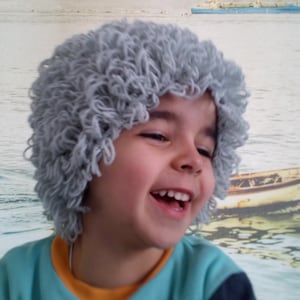 Baby boy Light Gray Cabbage Patch wig,Halloween costume,Cabbage patch costume, crochet cabbage patch hat,Halloween costume pageant Hair