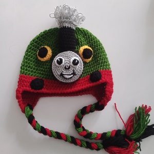 Percy or Thomas crochet hat,select character,Train Crochet Hat,Crochet Thomas the Train hat-Toddlers Children Boys-Earflap Hat,MADE TO ORDER image 3