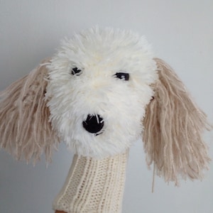 Bespoke Crochet Dog Golf Club,Cavachon dog club driver Head Covers,labradoodle dog golf cover or hand puppet,poodle dog puppet,Golf Sock image 7