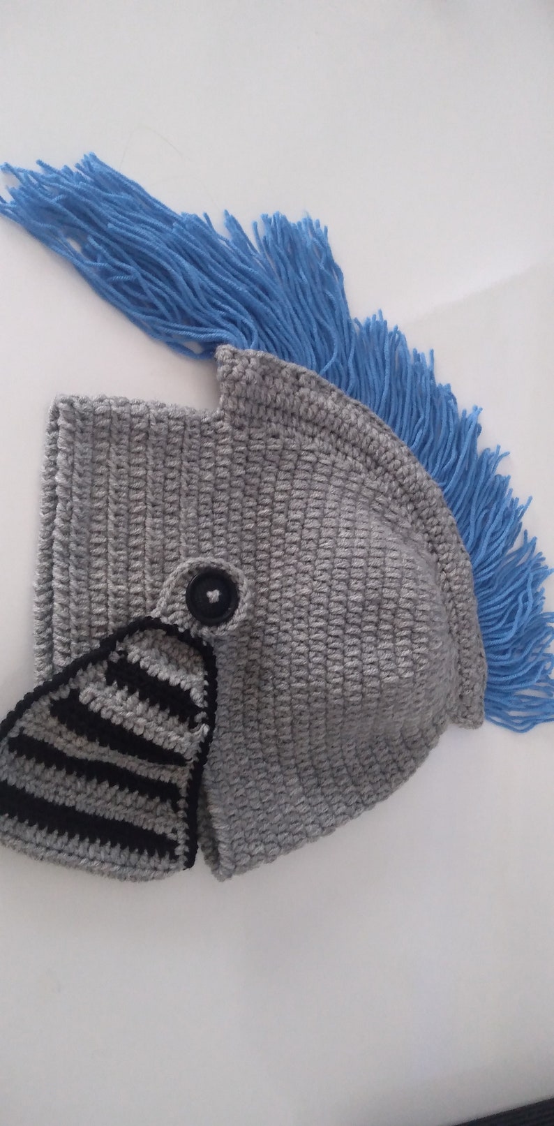 Crochet Knight Hat With Fringe gladiatormedieval Knight Etsy