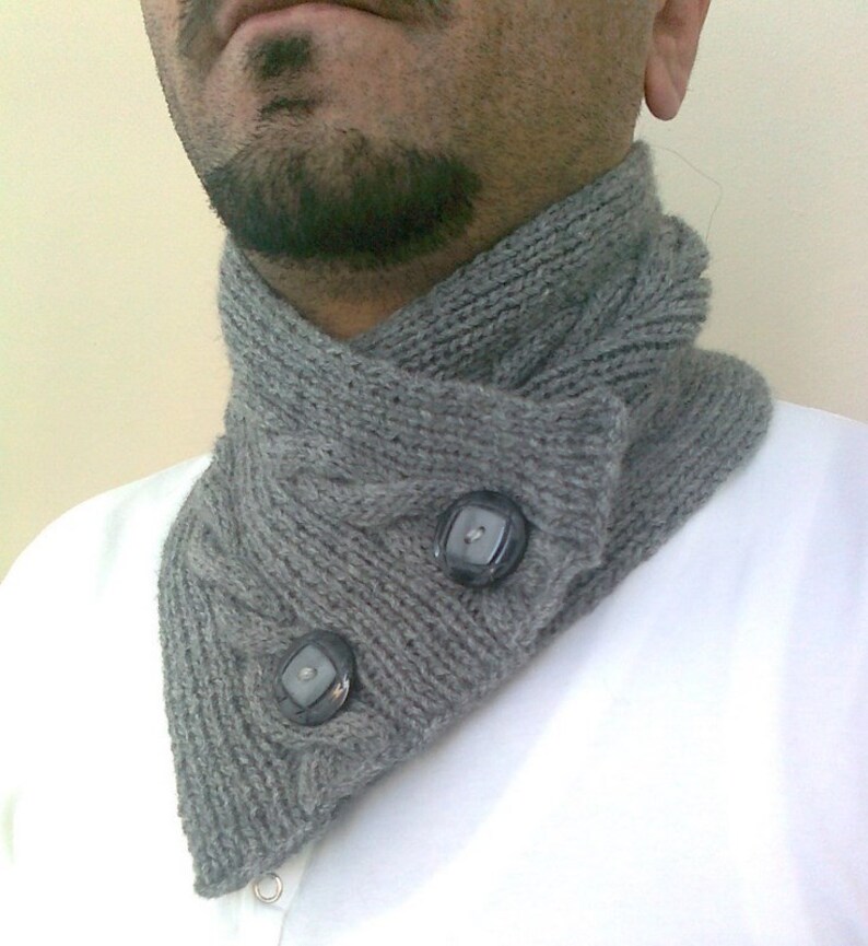 UNISEX Gray Cowl / Neck Warmer / Hand Knit Neck Warmers Etsy