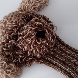 Beige and brown colors Crochet poodle dog Golf Club Cover,Club Head Covers,Personalized Club Cover,poodle dog golf clup cover or knit Puppet