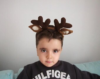Deer Ears with Headband-Reindeer headband- Halloween Costume-Deer Antler Headband -adult size/woman/man accessory costume-weird headband