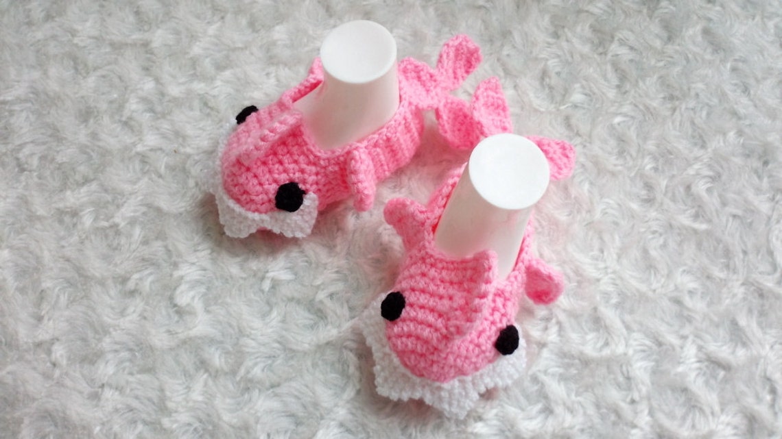 Crochet Baby Shark Slippers House Shoescrochet Baby Etsy