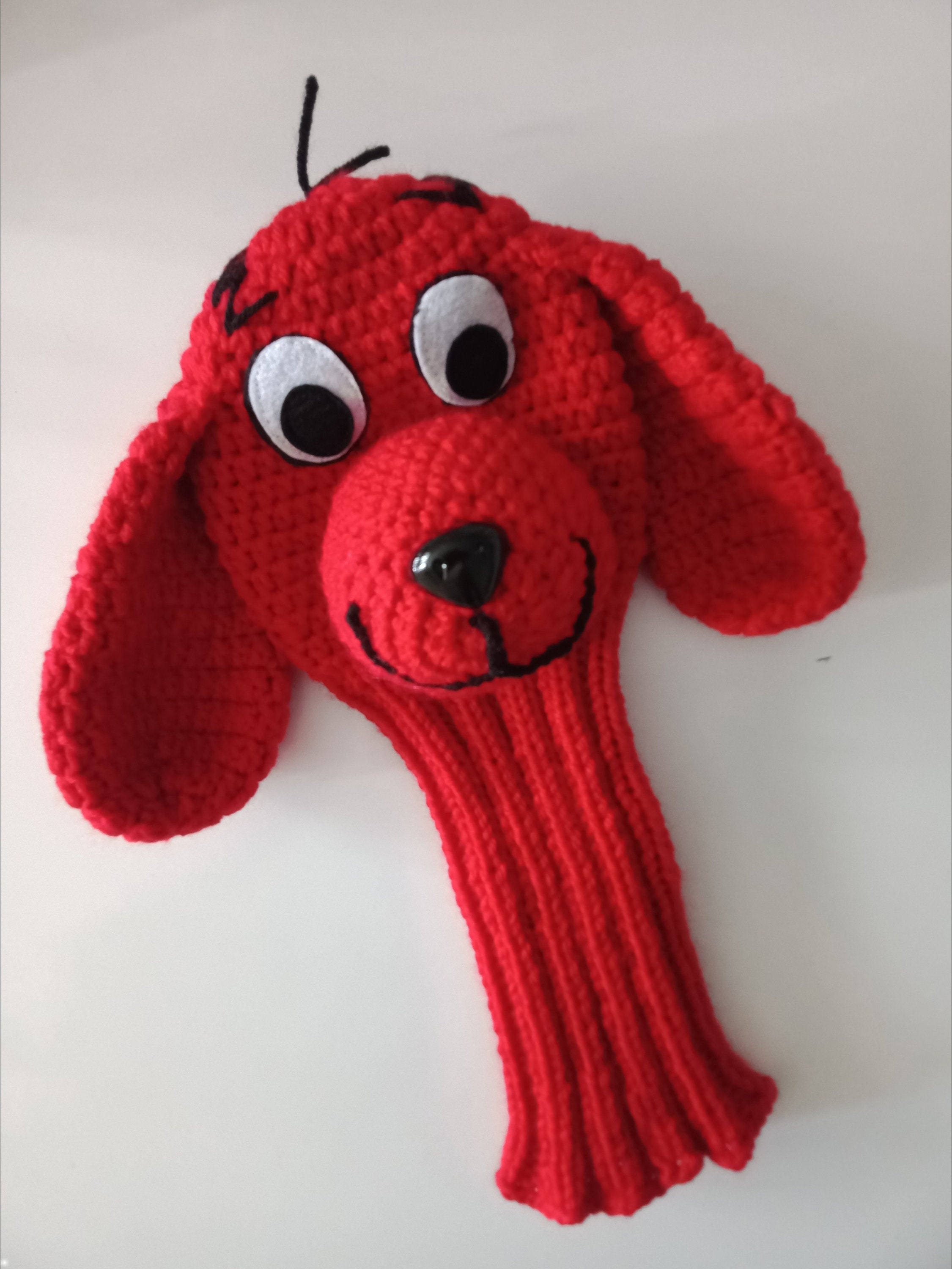 Crochet Red Dog Golf Head Covers,golf Socks,big Red Dog,club Head ...
