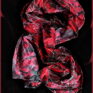 Silk scarf hand painted art nouveau style image 3