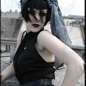 Gothic accessories silk shawl punk rock fashion image 3