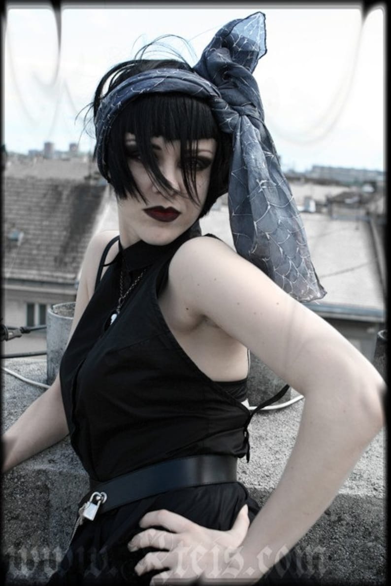 Gothic accessories silk shawl punk rock fashion image 3