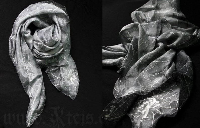 Gothic accessories silk shawl punk rock fashion image 4