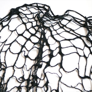 Spider Web Gothic Clothing Scarf Cobweb Felt Scarf Wrap in Black image 4