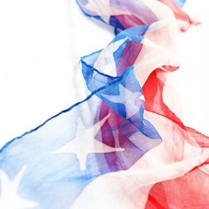 American flag scarf shawl chiffon silk wrap image 4