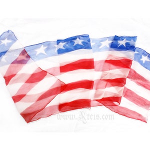 American flag scarf shawl chiffon silk wrap image 3