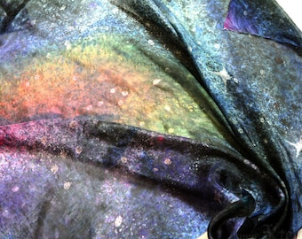 Nebula galaxy silk scarf - starry night silk scarf