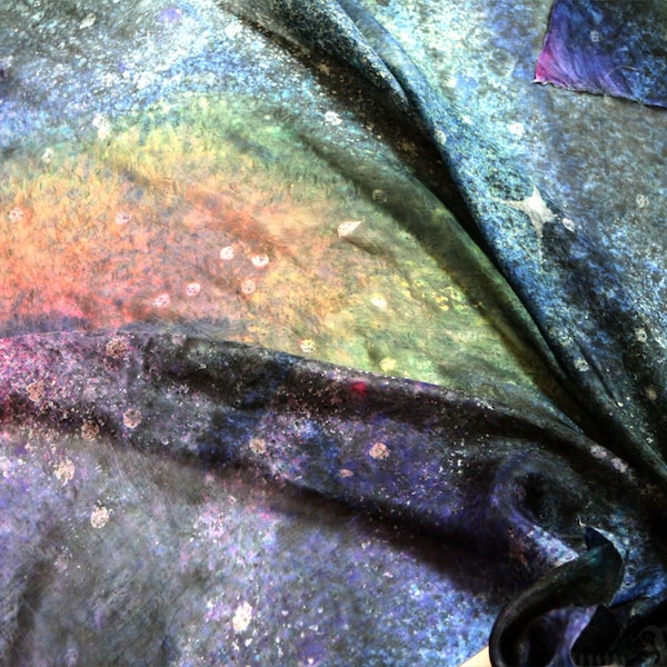 Nebula galaxy silk scarf - starry night silk scarf