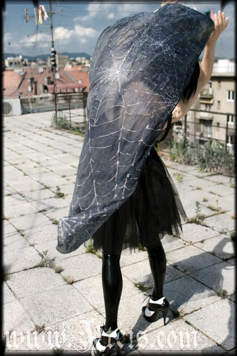 Gothic accessories silk shawl punk rock fashion image 2