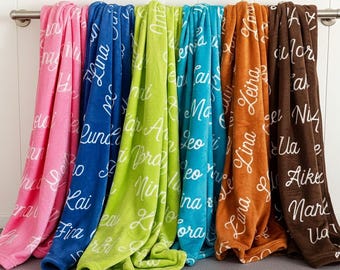 Personalized Custom Baby Girl Blanket, Name Blanket for Girls, Soft Kids Blanket Gift, Baby Shower Gift, Custom Newborn Gift