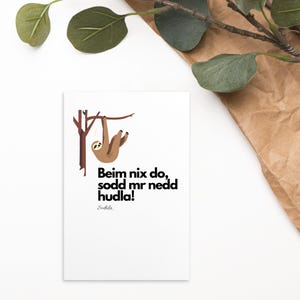 Carte postale amusante avec des dictons souabes de Nedd Hudla