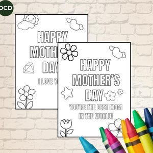 Tarjeta imprimible para el Día de la Madre / Colorea tu propia tarjeta / Tarjeta de felicitación para la mejor mamá / Carta para mamá / Regalo DIY para mamá Tarjeta para colorear "Yo, mamá"
