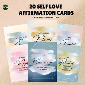 Affirmationskarten zur Selbstliebe | Druckbare motivierende Notizen für Frauen | Achtsamkeit und Fülle Deck | Positives Therapie Tool PDF