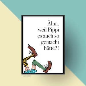Poster, Pippi Longstocking, saying, print