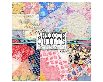 Antike Quilt Digitales Papier Pack, Junk Journal Scrapbook Collage Sheets druckbare Vintage Decoupage Hintergründe (8,5x11)