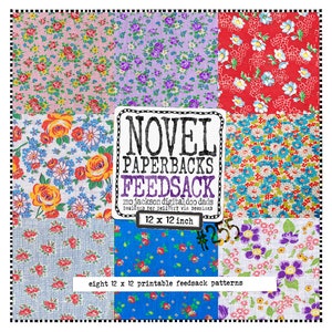 feed sacco digitale stampabile 12 x 12 documenti di sfondo numero #455 / 8 arte feedsack digitale / diario spazzatura feed sacco scrapbook pagine