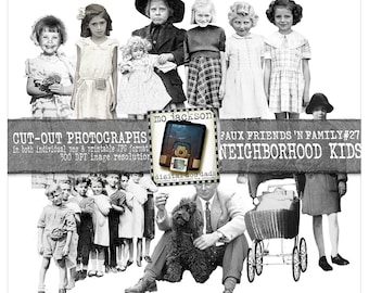 Stare zdjęcia dzieci: Wycinane obrazy do albumów ze zdjęciami i dzienników (do pobrania w wersji cyfrowej)
