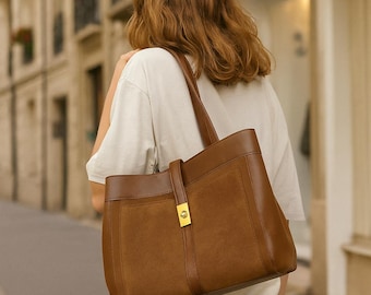 Vintage MIU MIU Fall 2003 Handbag Brown Leather Clasp Shoulderbag