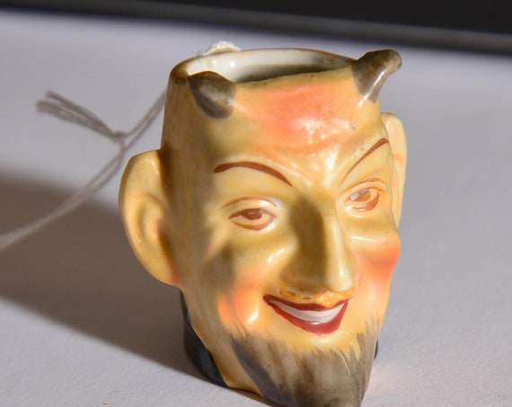 Miniature Occupied Japan Toby Jug Devil Face Devil Toby Jug mini 1940-54 Face jug toothpick holder