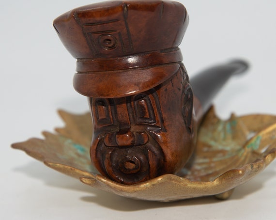 Police officer Cop With removable hat Carved pipe Wally Frank Imported Briar Wood Italy tobacco Pipe