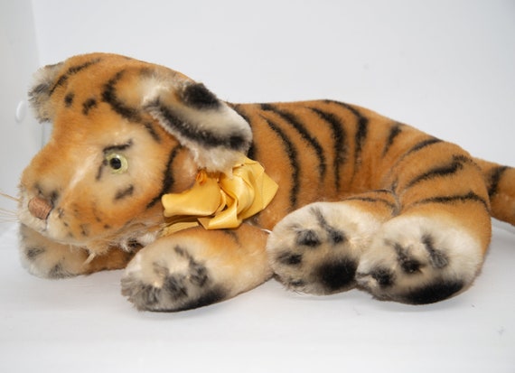 1940-50 Mohair Tiger Character Novelty Company Connecticut Stuffed Bengal Tiger