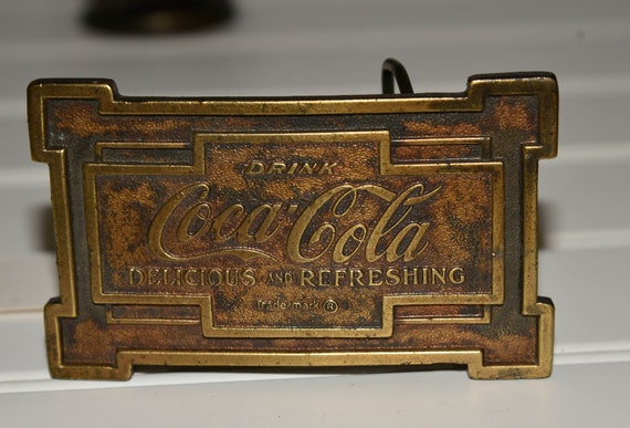Vintage 1976 Bergamot Coca Cola Brass Belt Buckle