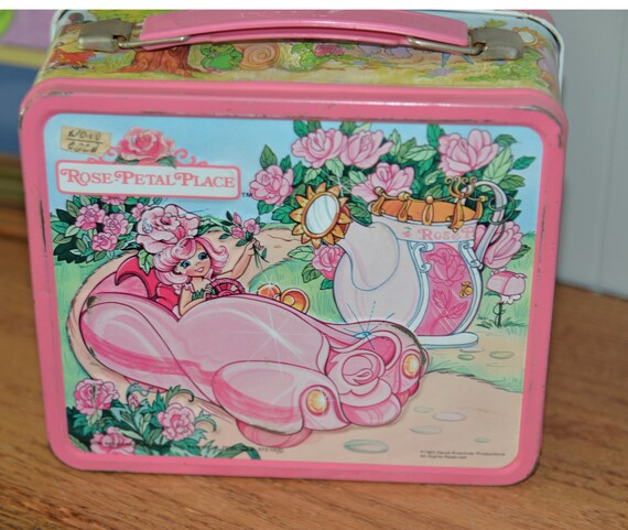 Rose Petal Place Lunchbox Aladin metal box with plastic Thermos 1984 From Marie Osmond Movie kenner toys