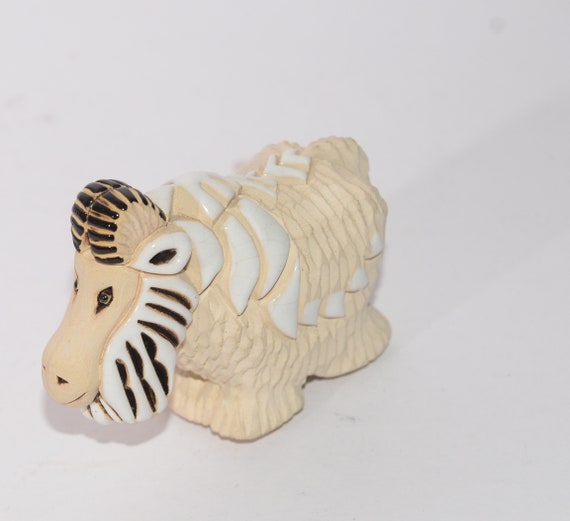 Artesania Rinconada Big Horn Sheep Animal Figurine Uruguay Clay Animals