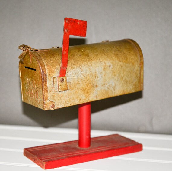 Vintage US Mail Mailbox Bank Large Childrens toy Chippy Vintage Postal Collectible Logan Rural Mail