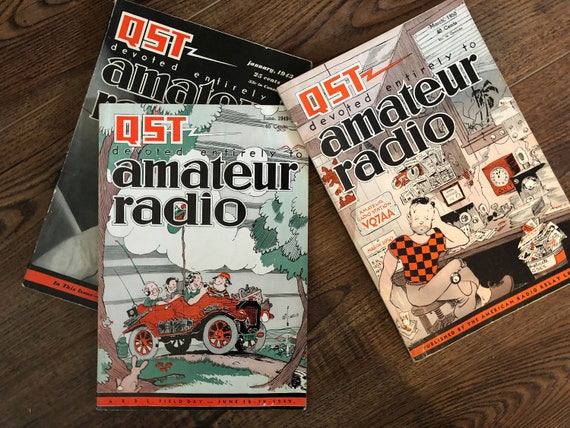 3 QST Amateur Radio Magazines 1949,1947 and 1950 Super cover illustrations HAM RADIO