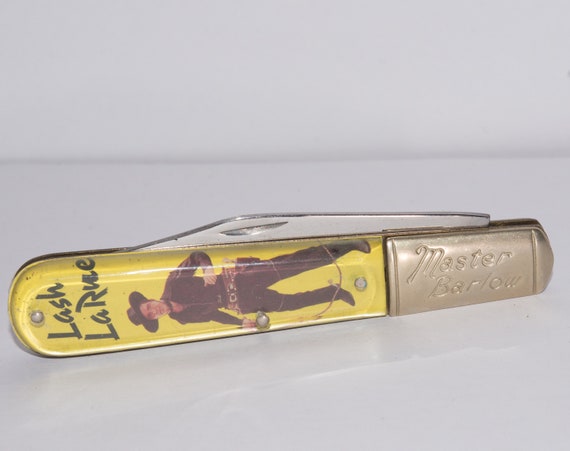 Lash LaRue Pocket Knife Novelty Barlow knife company Western Heroes Series