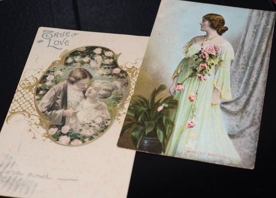 1900s Postcards Famous Beauties Lily Brayton and Valentines Style Victorian Cards Suitable for Framing