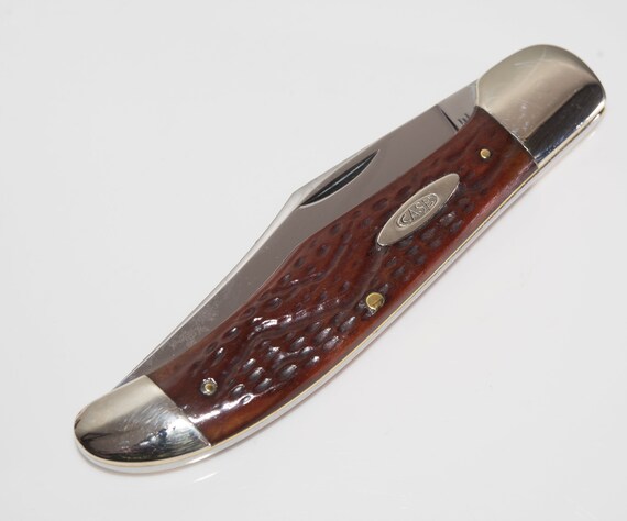 Case XX 6165 1940 / 1964 Flat Blade, High Pull, Worm Groved Red Bone Handles